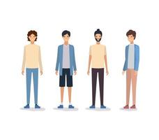 Isolated avatars of men design vector