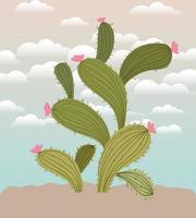 cactus in a garden vector