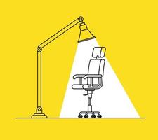 office chair and lamp scene vector