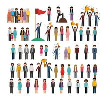 Big set of people doing activities vector