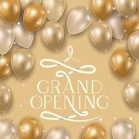 grand opening message and balloons vector