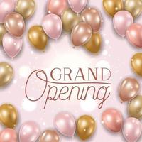 grand opening message and balloons vector