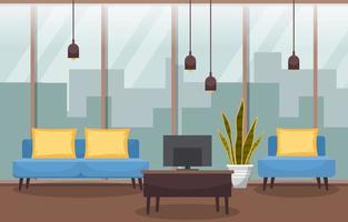 planta de interior tropical planta decorativa verde en la ilustración de la sala de estar