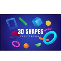 3D effect shapes background design vector