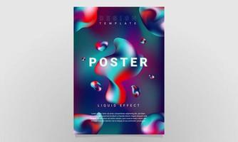 Liquid Effect Background Poster Template Design vector