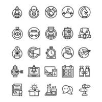 Set of Startup icons with line art style vector