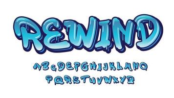 Blue Ice Dripping Graffiti Text Effect vector