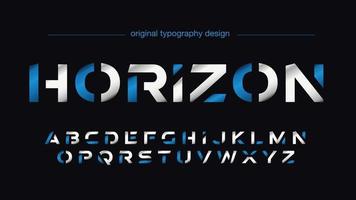 Futuristic Sports Sliced Blue and Silver Typography vector