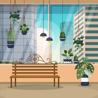 Tropical Houseplant Green Decorative Plant Window House Illustration vector
