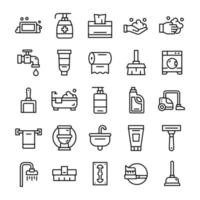 Set of Hygiene icons with line art style. vector