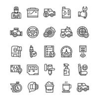 Set of Car Service icons with line art style. vector