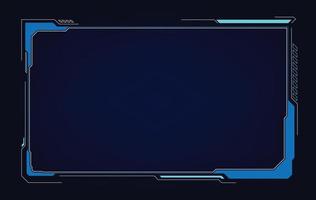 abstract tech sci fi hologram frame template design background vector