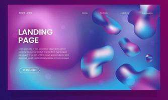 Liquid Effect Landing Page Design vector