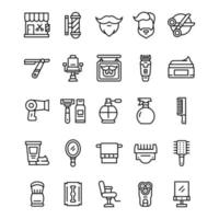 Set of Barbershop icons with line art style. vector