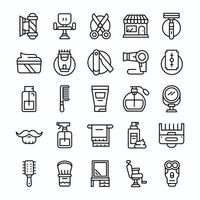 Set of Barbershop icons with line art style vector