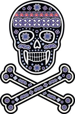 mexican sugar skull pattern, vintage design for t-shirts