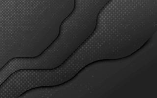 Wavy layers of black paper background vector