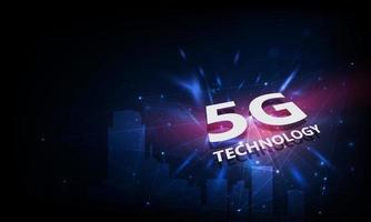 Resumen 5g nuevo fondo de conexión inalámbrica a internet. red global red de alta velocidad. Símbolo 5g en el fondo. vector