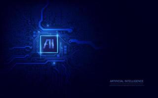 Ai chipset on circuit board in futuristic concept suitable for future technology vector