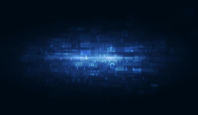 Abstract tech background. Floating Numbers HUD Background. Matrix particles grid virtual reality. Hardware quantum form.