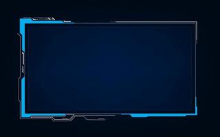 abstract tech sci fi hologram frame template design background vector