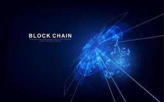 Blockchain technology with global connection concept suitable for financial investment or crypto currency trends business