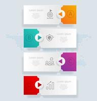 abstract vertical infographics 4 steps for business and presentation vector