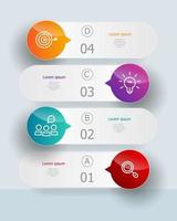 abstract vertical infographics elements 4 steps for business and presentation vector