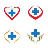 conjunto de imágenes de logotipo de atención médica vector