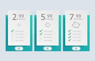 price table template background vector