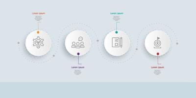 abstract horizontal timeline infographics 4 steps for business and presentation vector