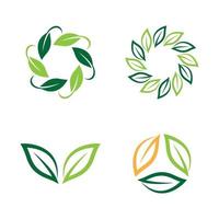 conjunto de imágenes de logotipo de hoja
