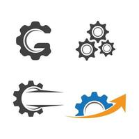 conjunto de imágenes de logotipo de engranaje