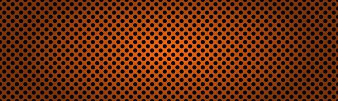 Perforated dark orange metallic header. Abstract banner vector illustration