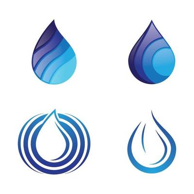 Water drop logo images set.