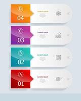 abstract vertical infographics 4 steps for business and presentation vector