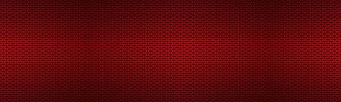 Perforated red metallic header. Metal texture banner. Simple texnology illustration. Circle, rounded rectangle and oval perforated vector