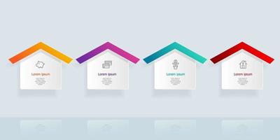 abstract horizontal timeline infographics 4 steps for business and presentation vector