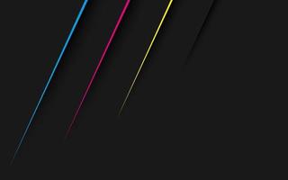 Black abstract modern background with lines in cmyk colors. Dark corporate design with blank place for your text. Modern vector illustration