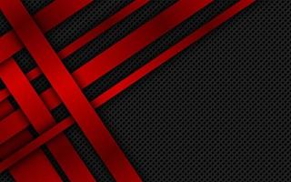 Red overlapped stripes. Geometric material background. Dark abstract corporate design with place for your text. Modern vector illustration