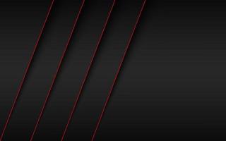 Black modern material background with overlapped layers with diagonal lines in red colors. Banner for your business vector