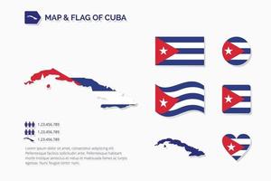 Map and flag of Cuba vector