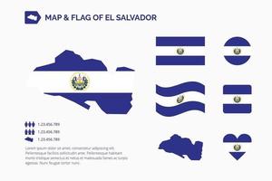 mapa y bandera de salvador vector