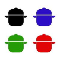 Pot Set On White Background vector