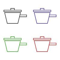 Pot Set On White Background vector