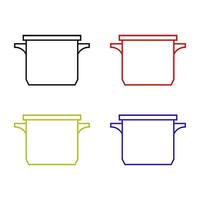 Pot Set On White Background vector