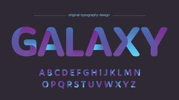 Purple and Neon Blue Futuristic Rounded Shapes Isolated Font vector