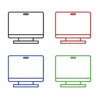 Computer Set On White Background vector