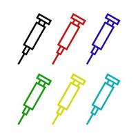 Syringe Set On White Background vector