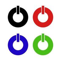 Power Button Set On White Background vector